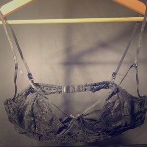 Black lace lingerie bralette
